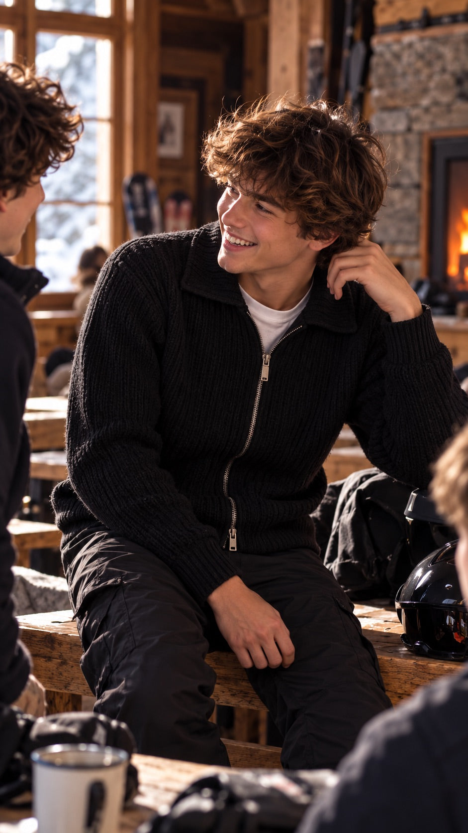 Cardigan nero con zip