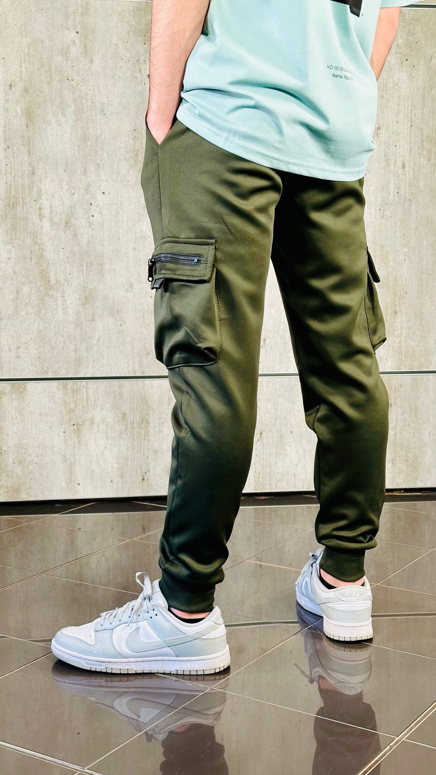 Pantalone tuta cargo verde militare 301