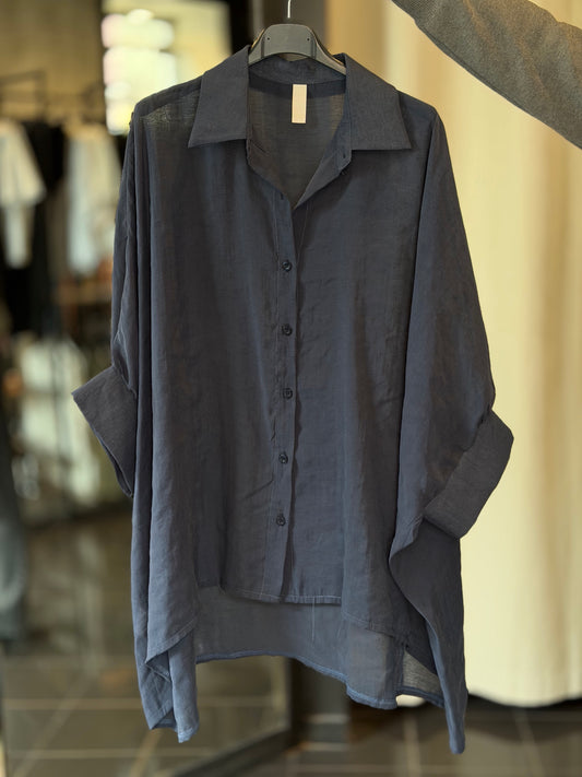 Camicia oversize blu in taglia unica 2509