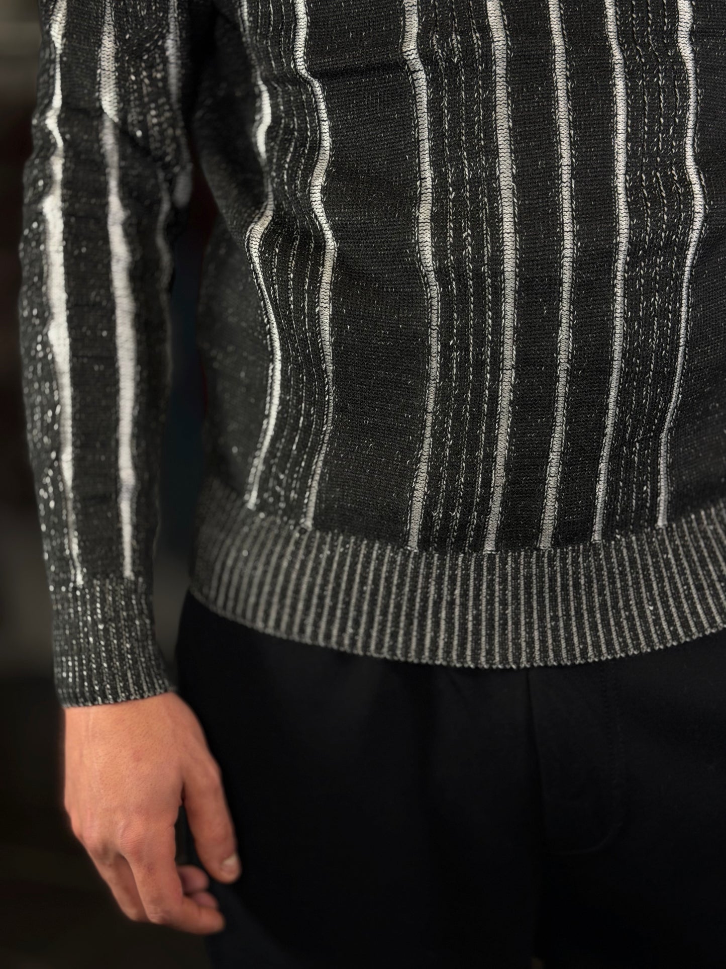 Dolcevita con treccia nero 2504