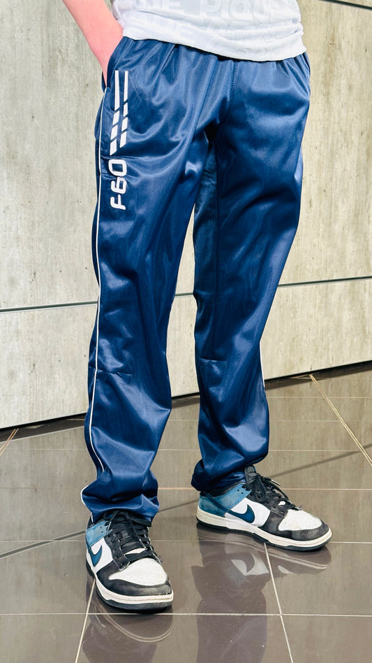 Pantalone tuta acetato blu con banda 306