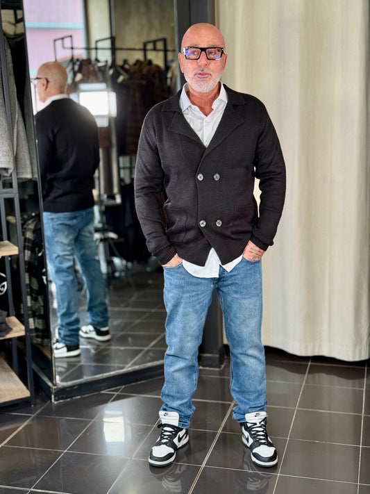 Cardigan doppio petto nero 2135