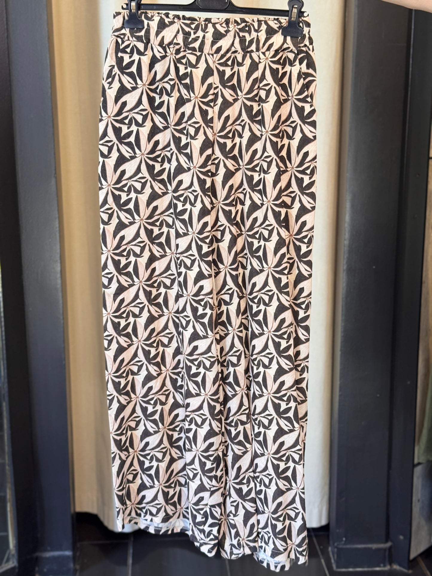 Pantalone a palazzo marrone e beige in taglia unica 2754