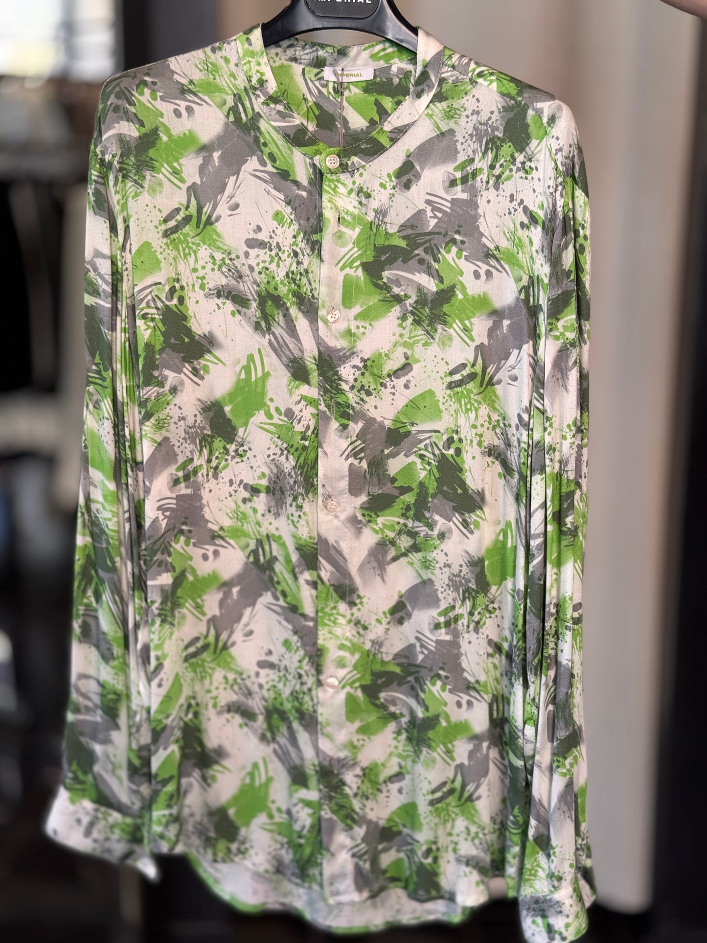 Camicia fantasia verde acido 2618