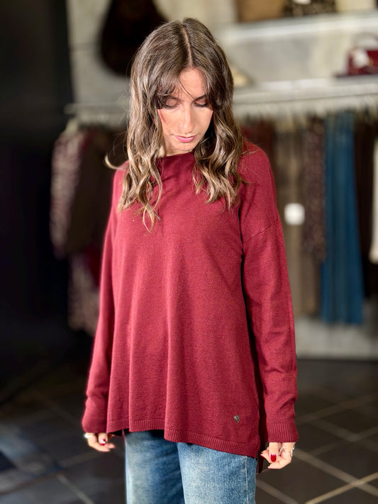 Maglioncino oversize bordeaux in taglia unica 2379