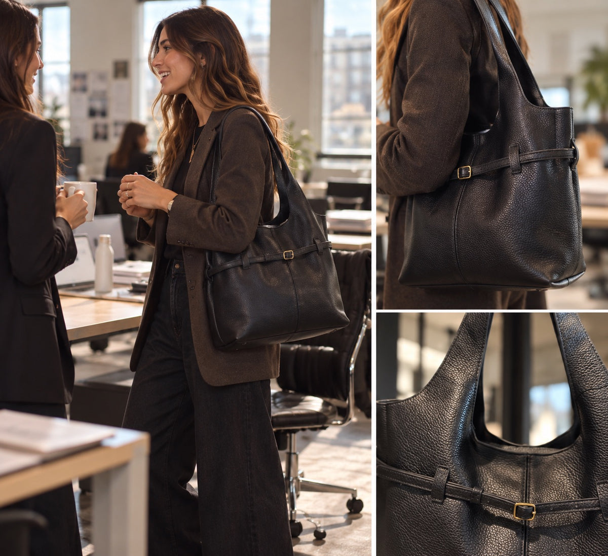 Maxi bag nera a spalla