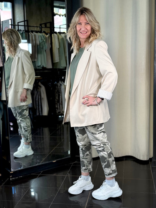 Blazer oversize beige in taglia unica 221
