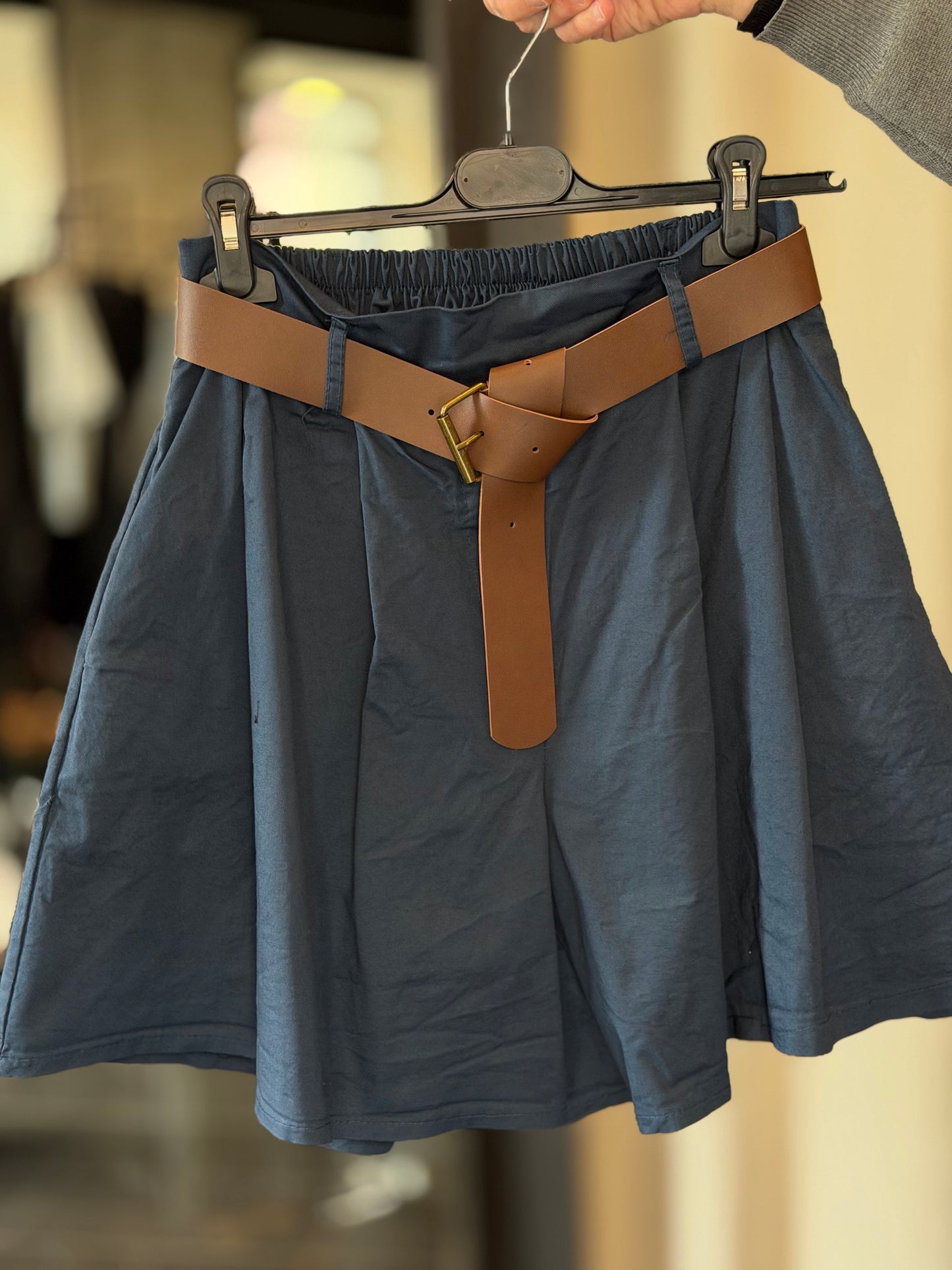 Bermuda blu con cintura in taglia unica 2516