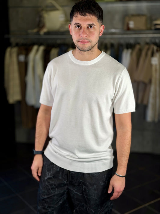 T-shirt girocollo bianca  in filo 2115