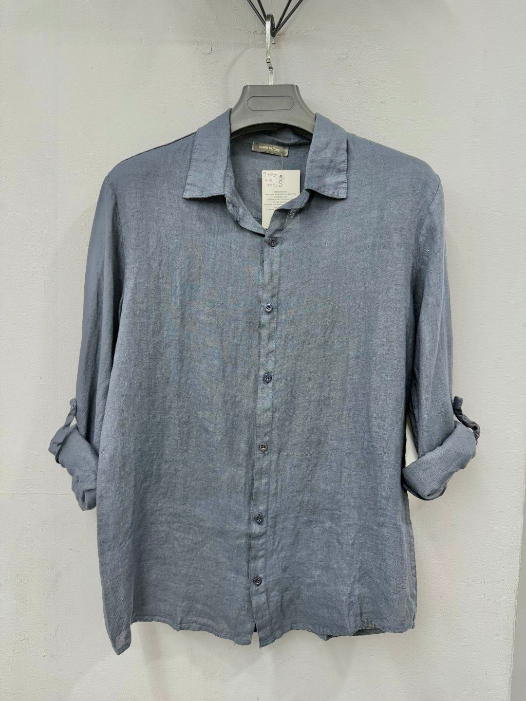 Camicia in lino blu 2455