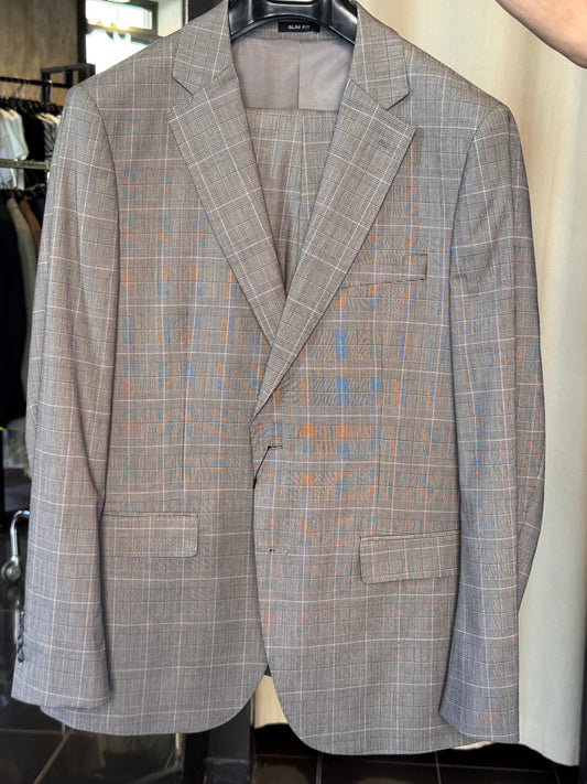 Abito grigio scozzese (Giacca + Pantalone) 2595