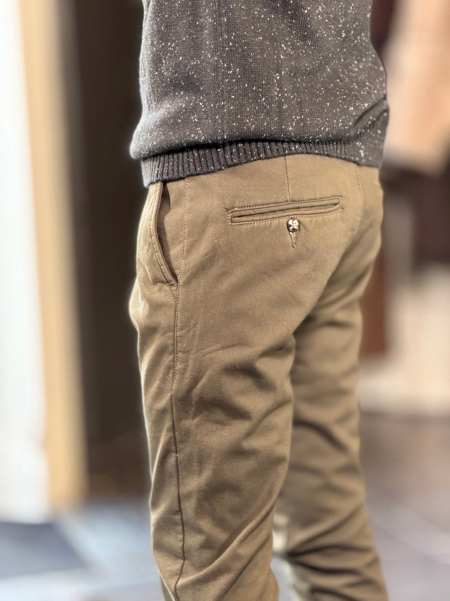 Pantalone verde Slim 2573