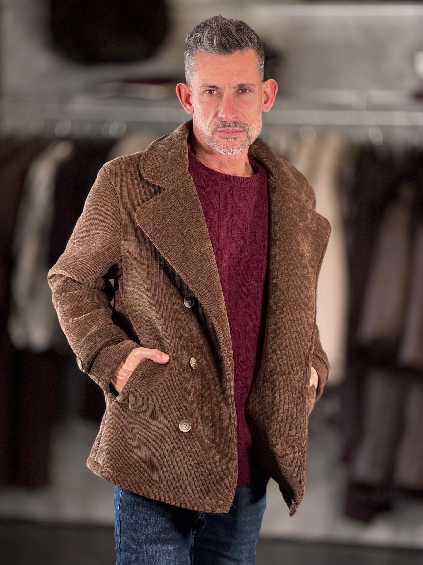 Cappotto doppiopetto marrone 2571