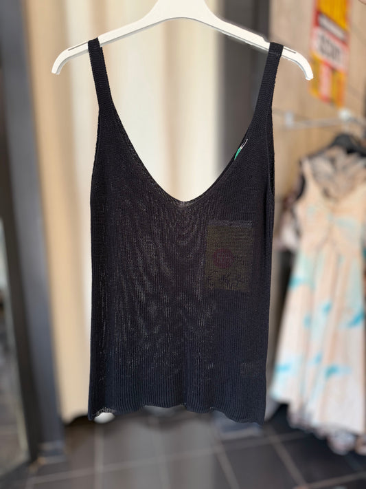 Canottiera in maglia nera in taglia unica 2944