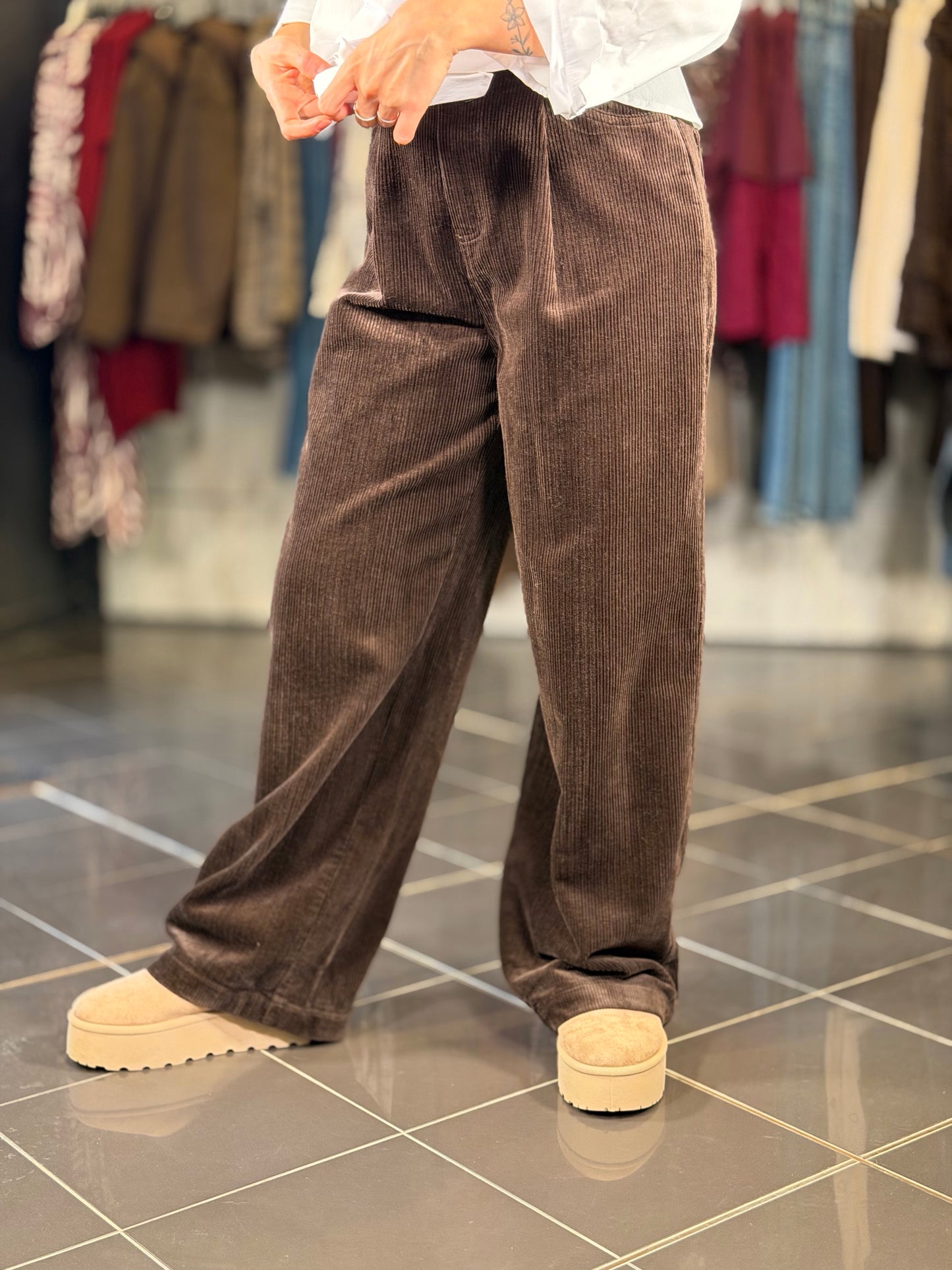 Pantalone in velluto marrone 2465