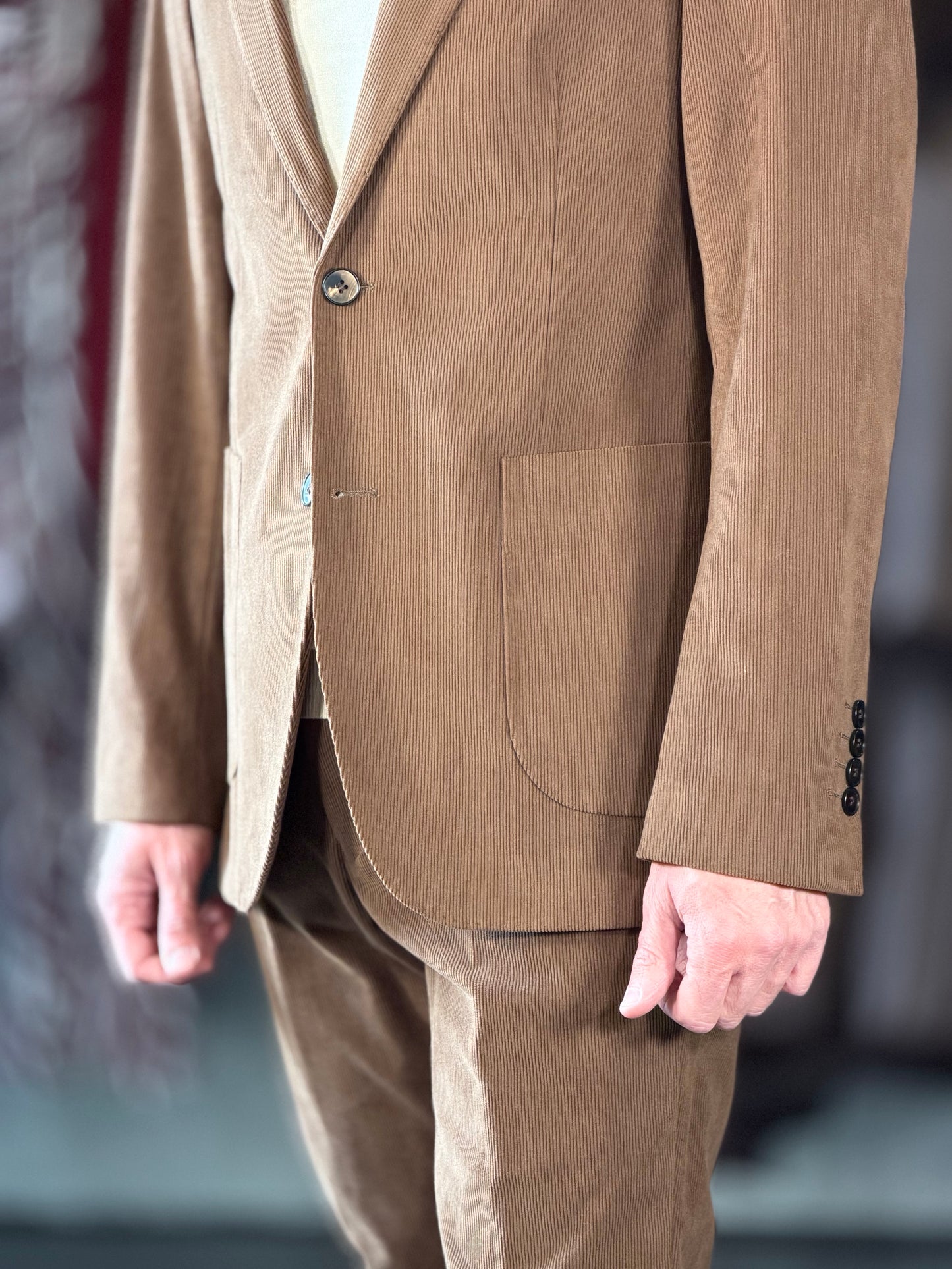 Abito (Giacca + Pantalone) effetto velluto marrone 2583