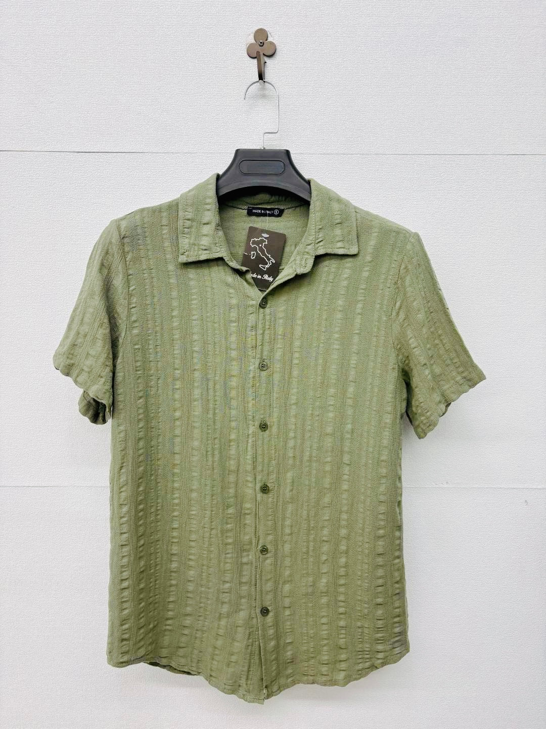 Camicia a maniche corte verde militare 2771