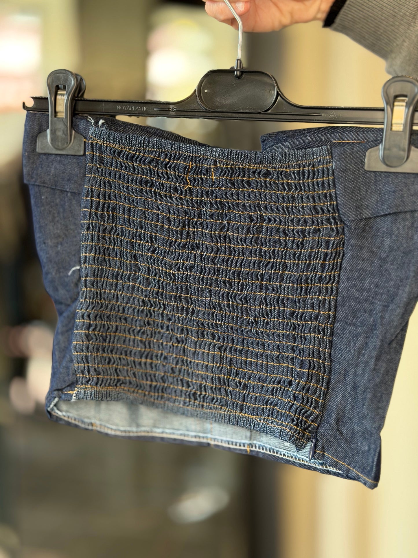 Top effetto denim con coppa preformata 2476