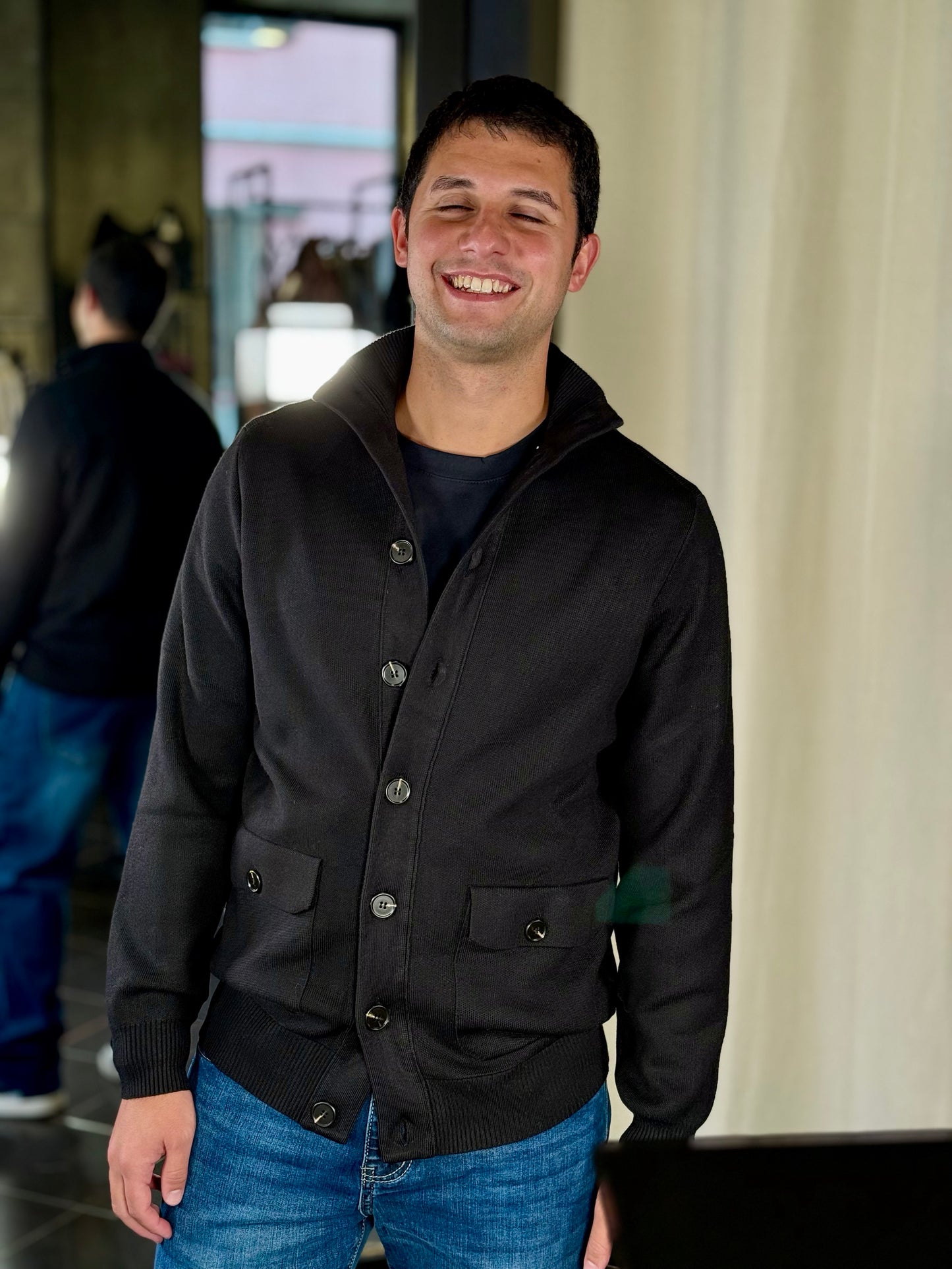 Cardigan con bottoni nero 2340