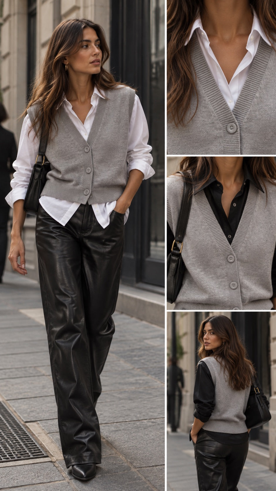Gilet in maglia grigio in taglia unica