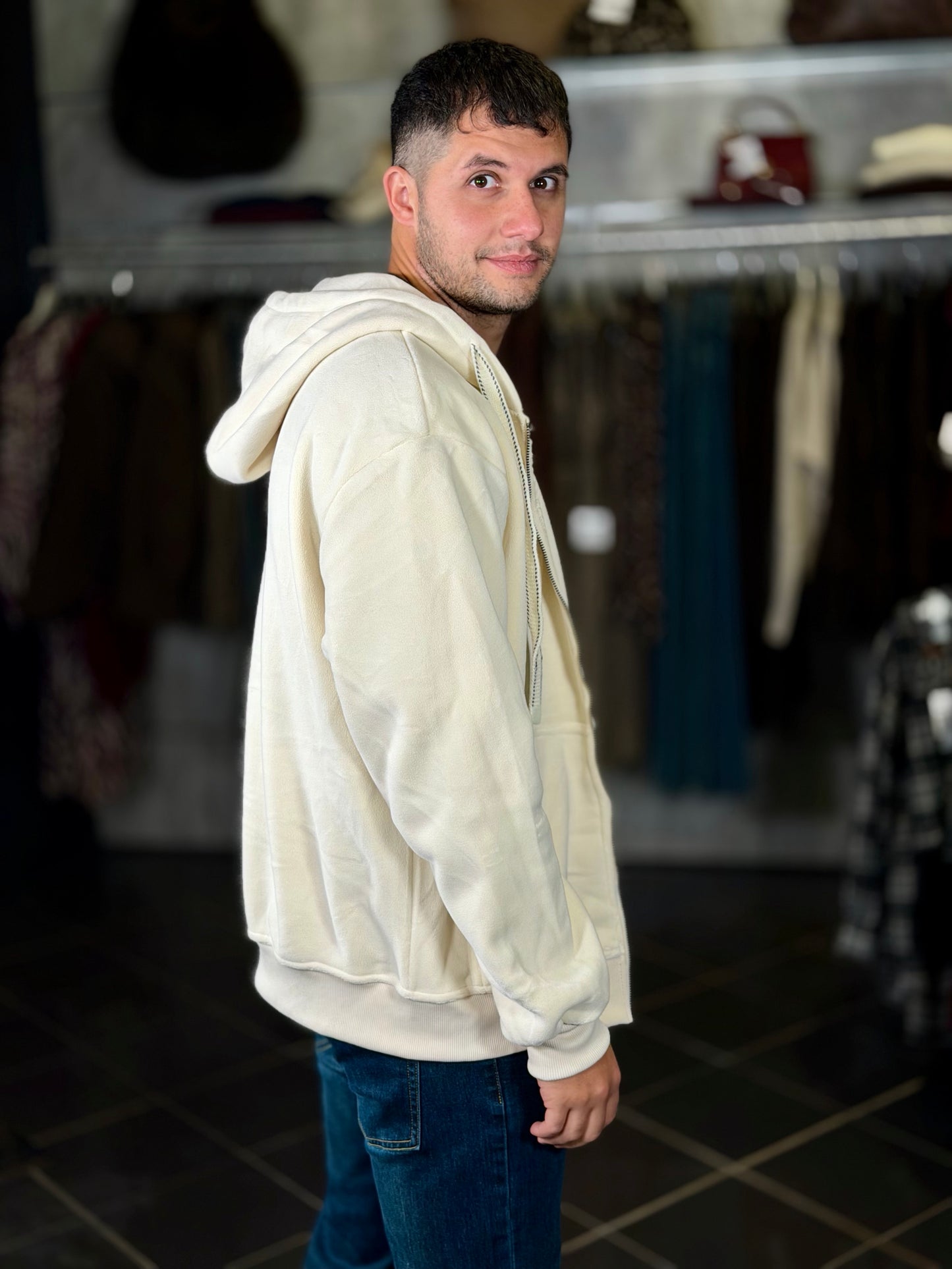 Felpa effetto peluche beige 2141