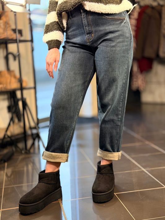 Jeans mom fit lavaggio tè 2466