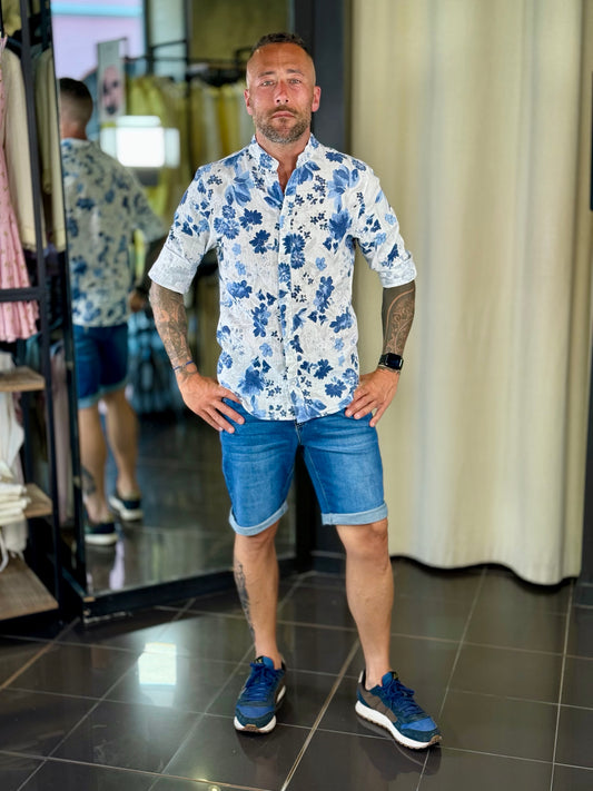 Bermuda in jeans con tasca alla francese 534