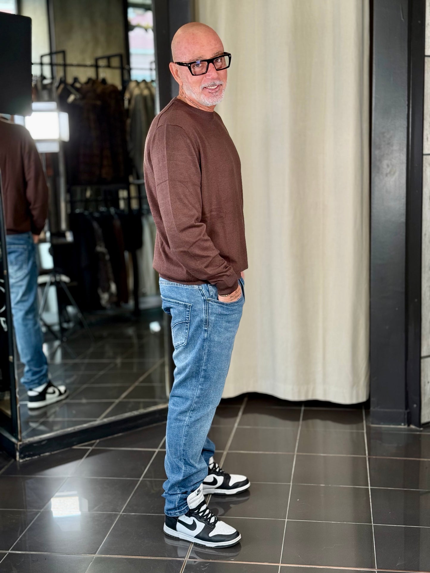 Maglioncino girocollo marrone 2362