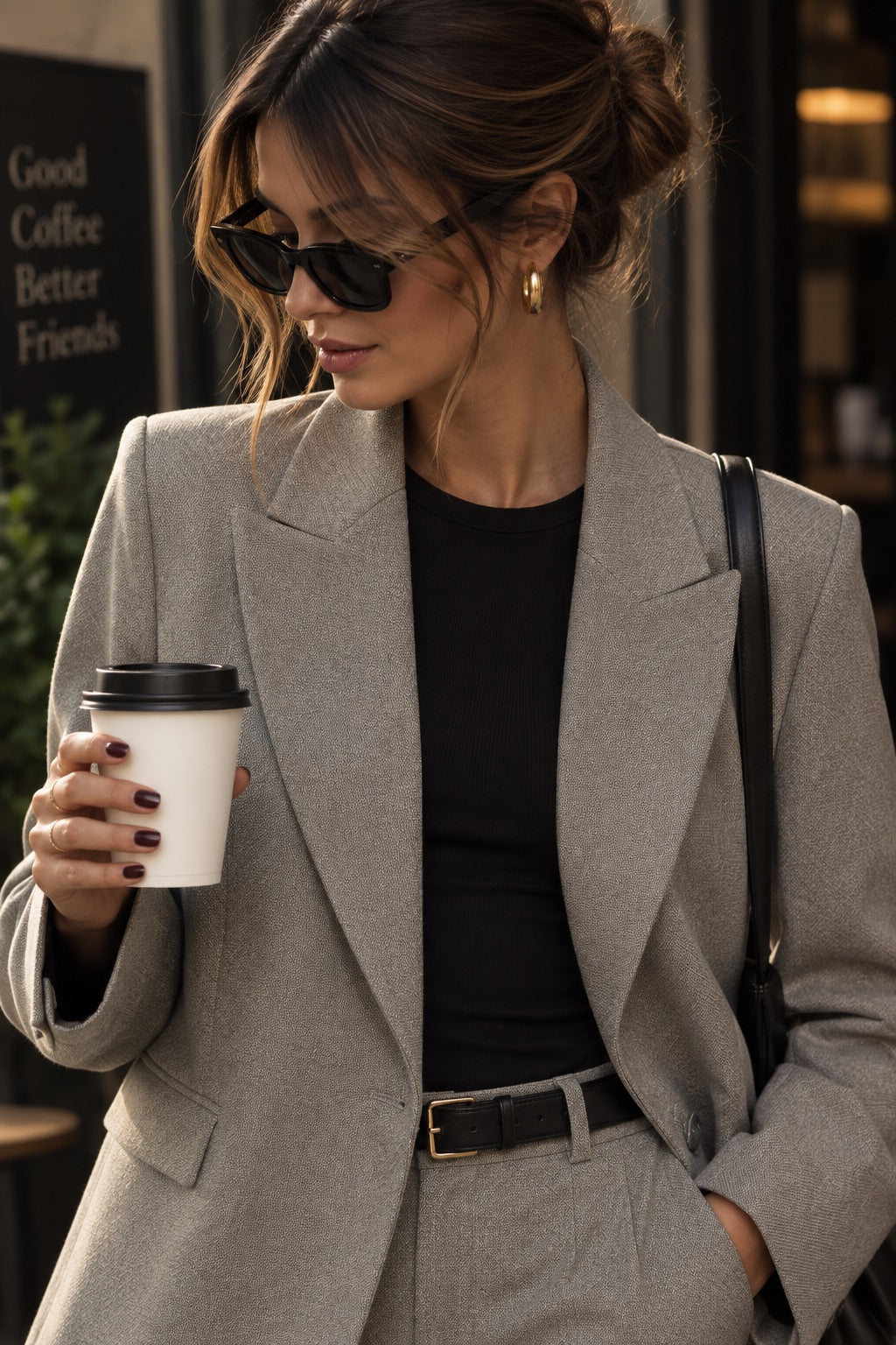 Giacca monopetto beige
