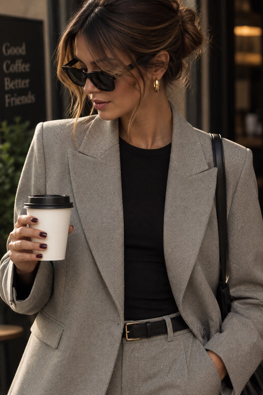 Giacca monopetto beige