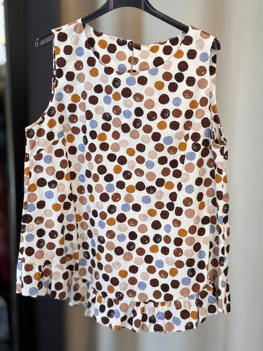 Canotta oversize con stampa pois in taglia unica 2729