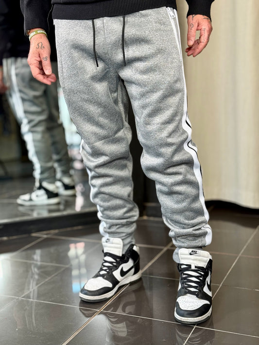 Pantalone tuta grigio con tasca con zip 2129