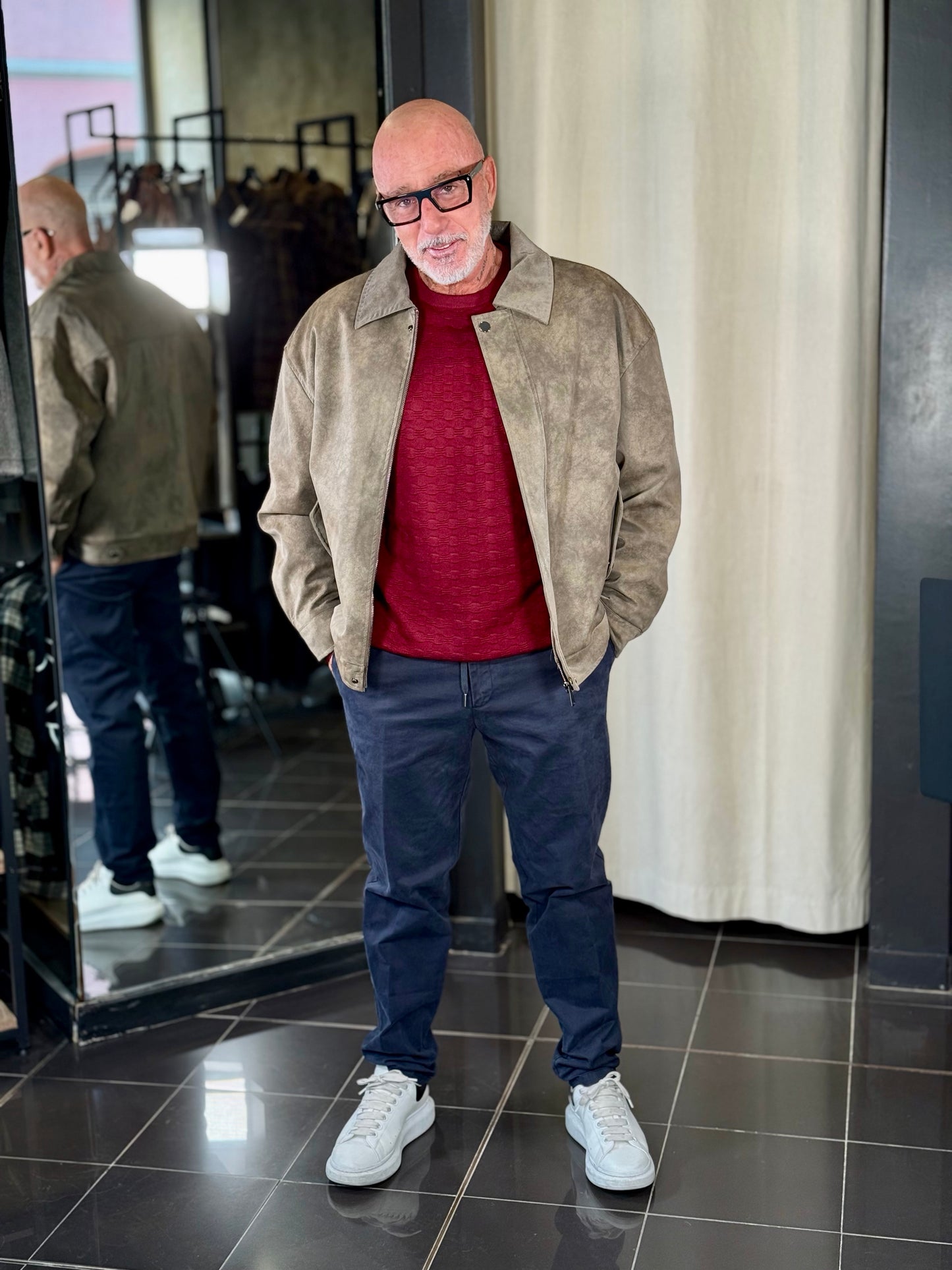 Giubbino in similpelle oversize beige 2105