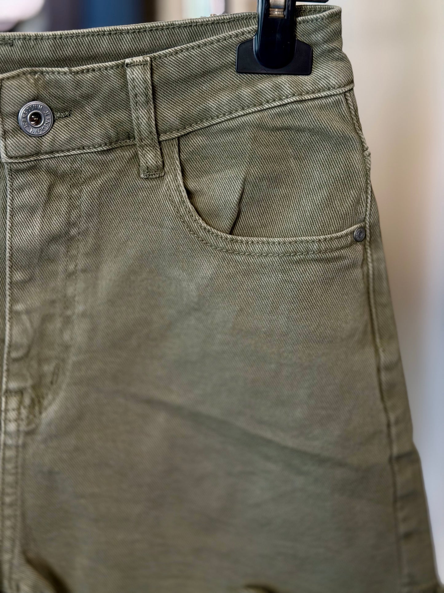 Shorts in jeans verde militare 2379