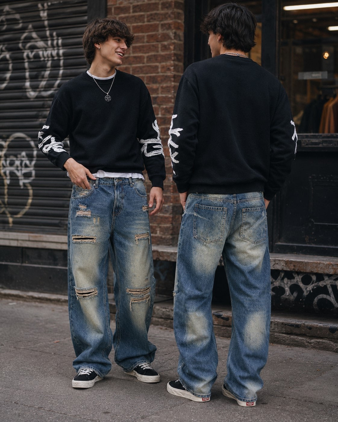 Jeans baloon con strappi