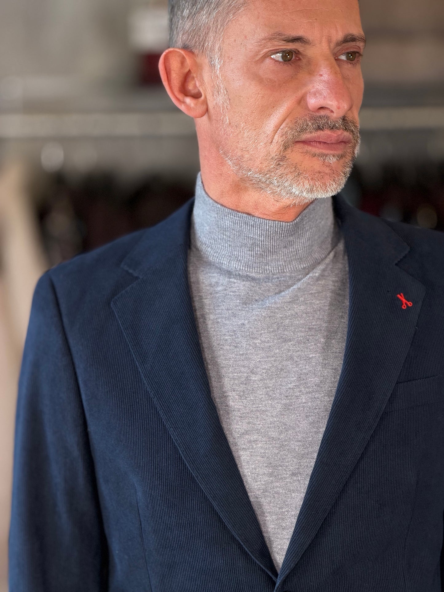 Abito (Giacca + Pantalone) effetto velluto blu 2584