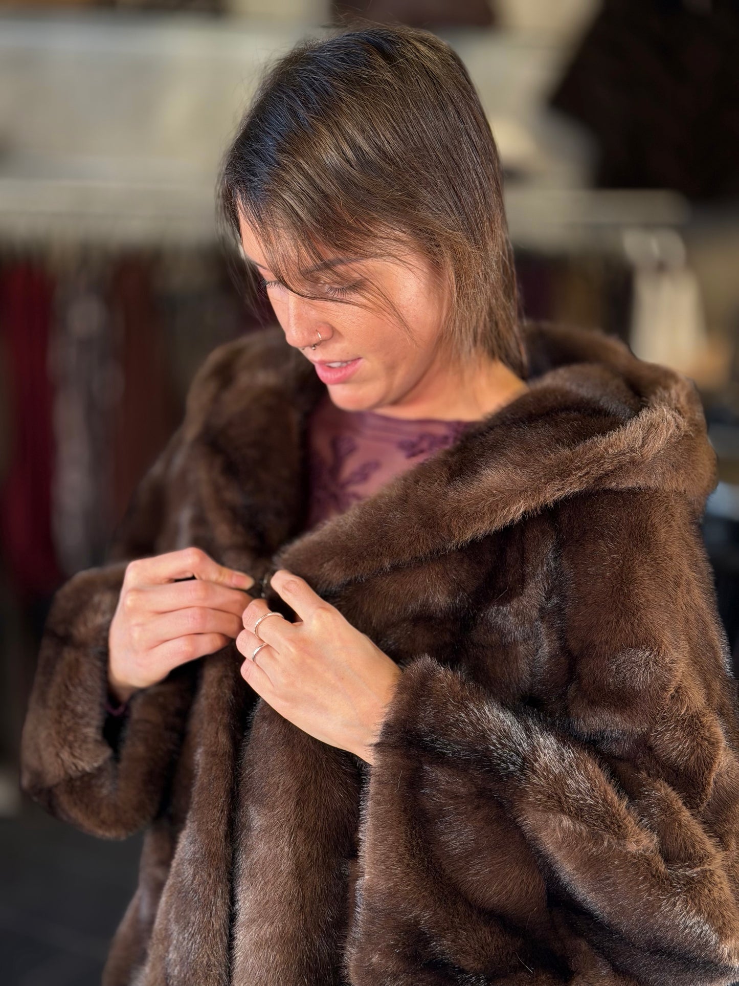 Pelliccia ecologica a bomber in taglia unica 2469