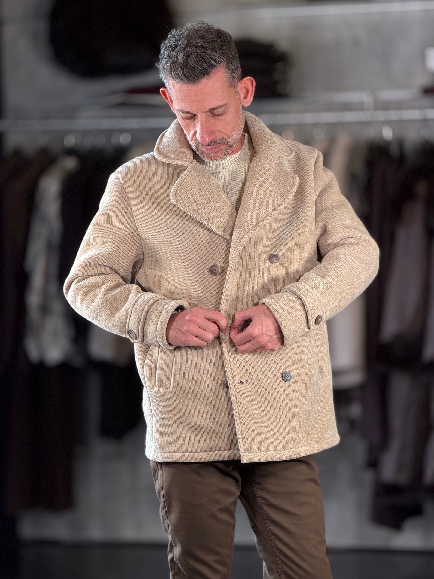 Cappotto doppiopetto beige 2569