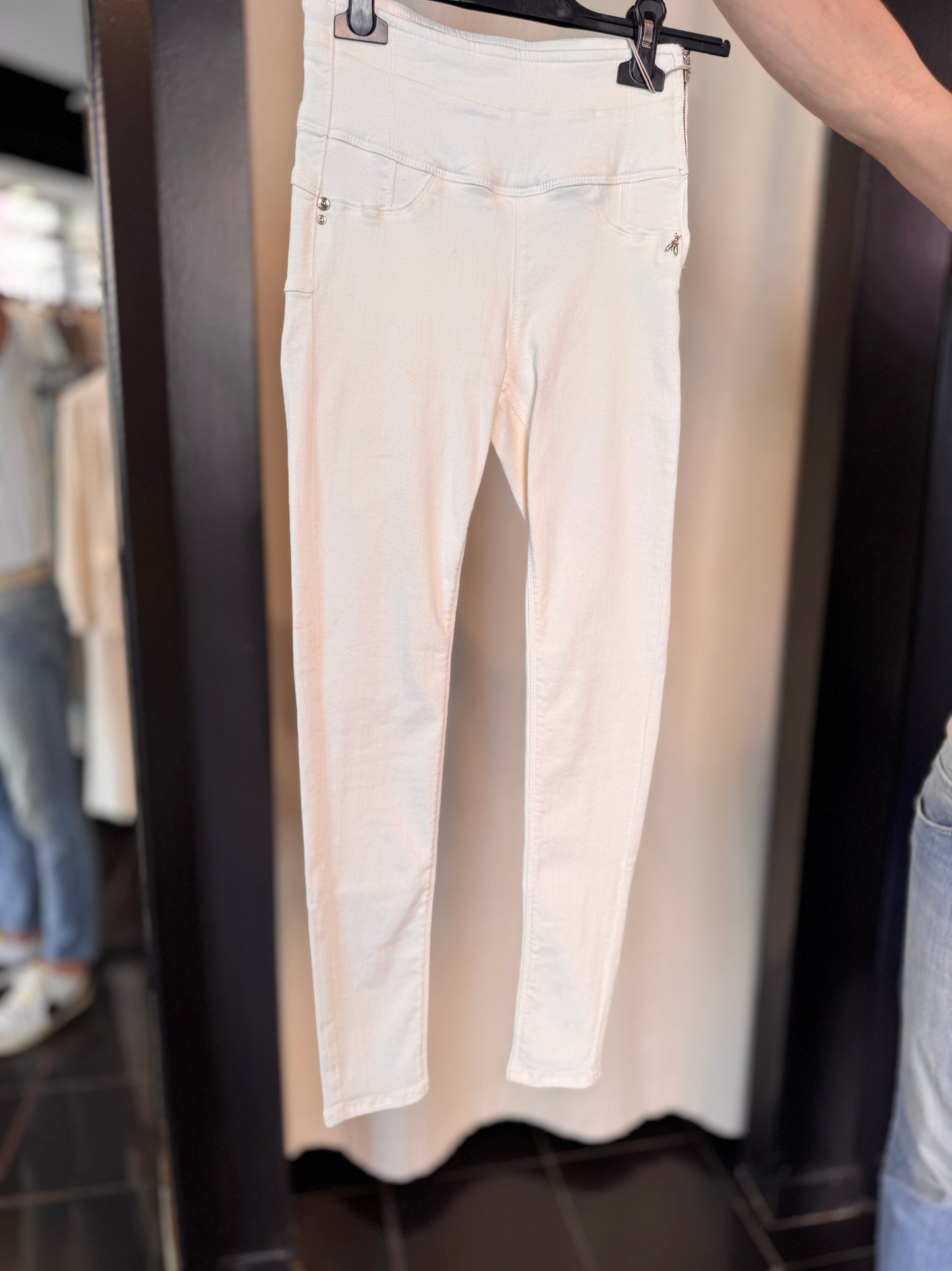 Jeans skinny a vita alta bianco 2664