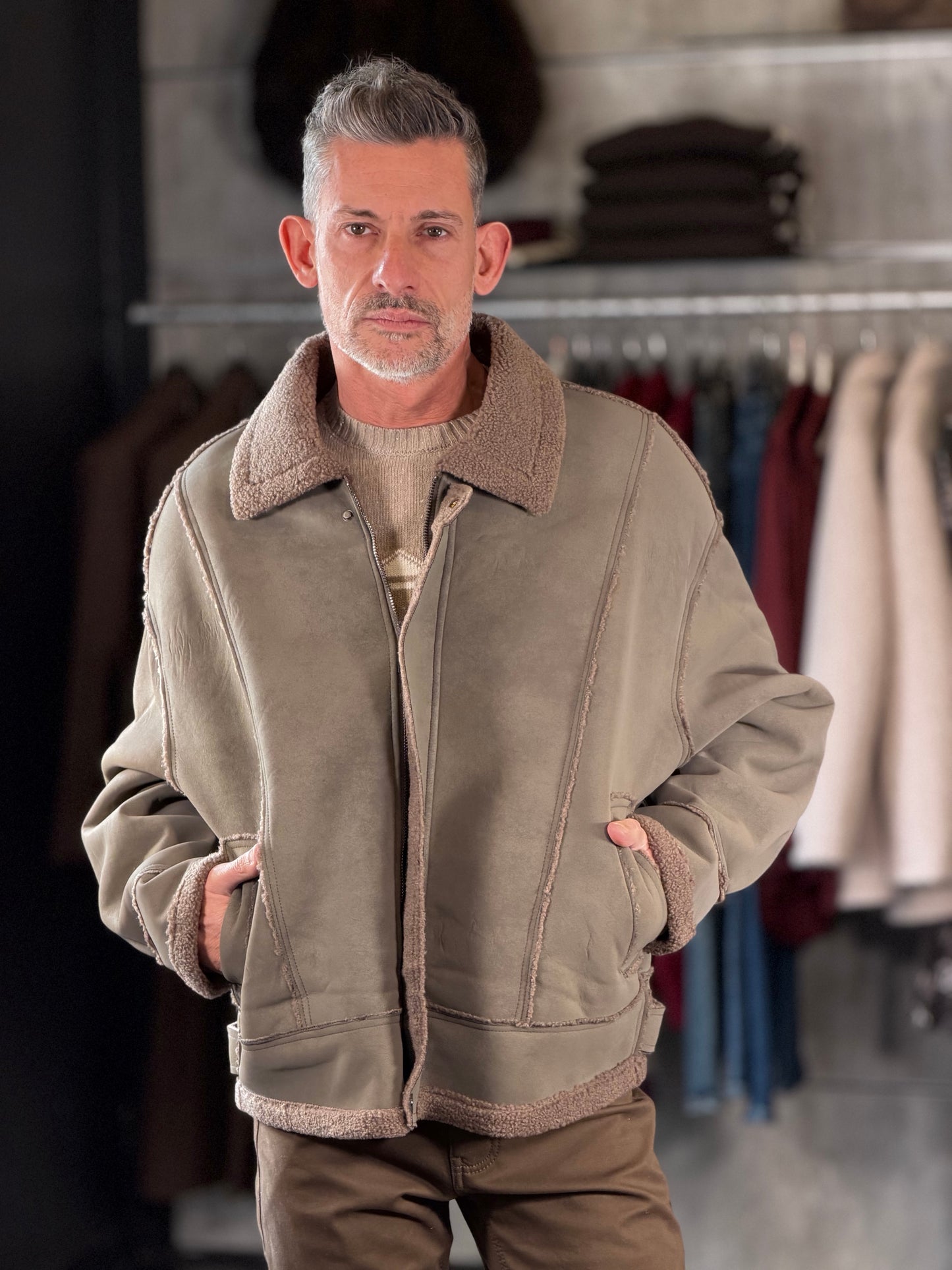 Montone ecologico oversize taupe 2587