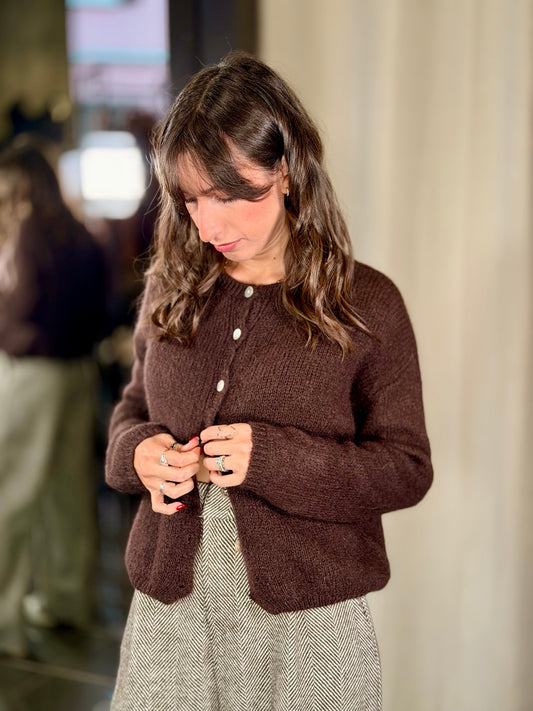Cardigan marrone in taglia unica 2245