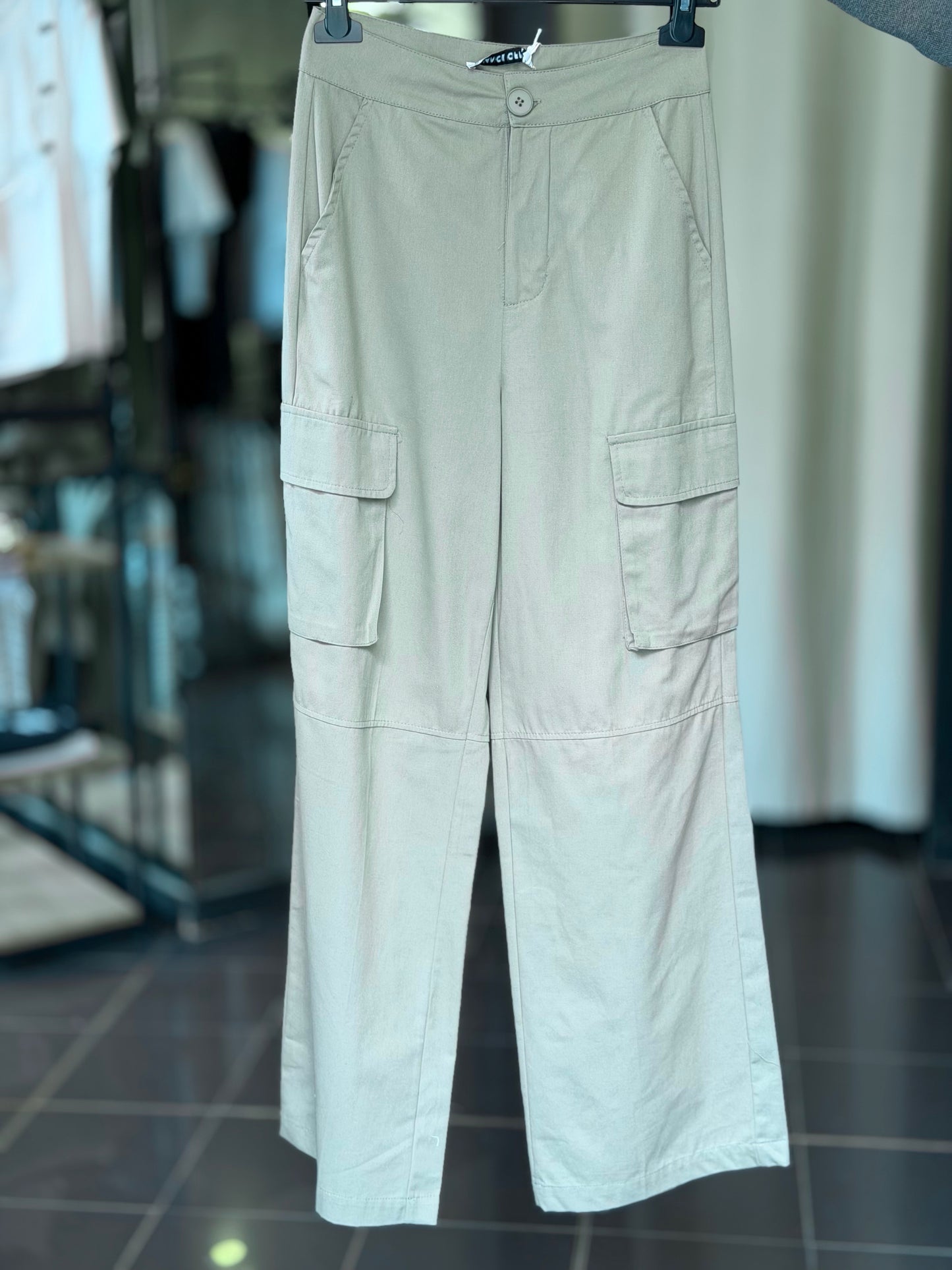 Pantalone cargo verde salvia 2467
