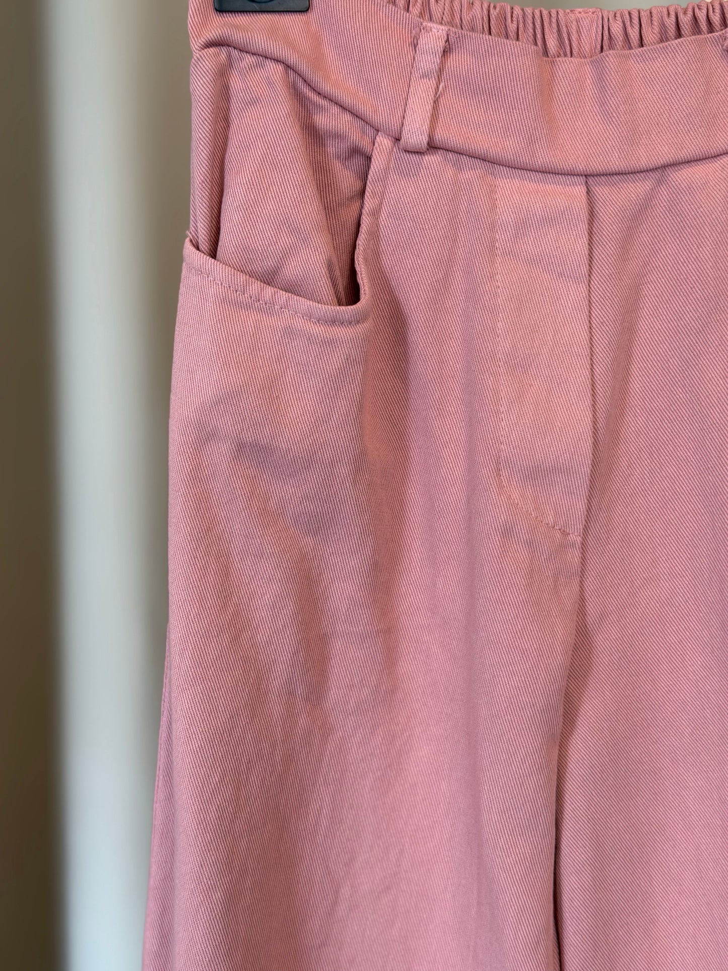 Jeans rosa con elastico in vita in taglia unica 2564