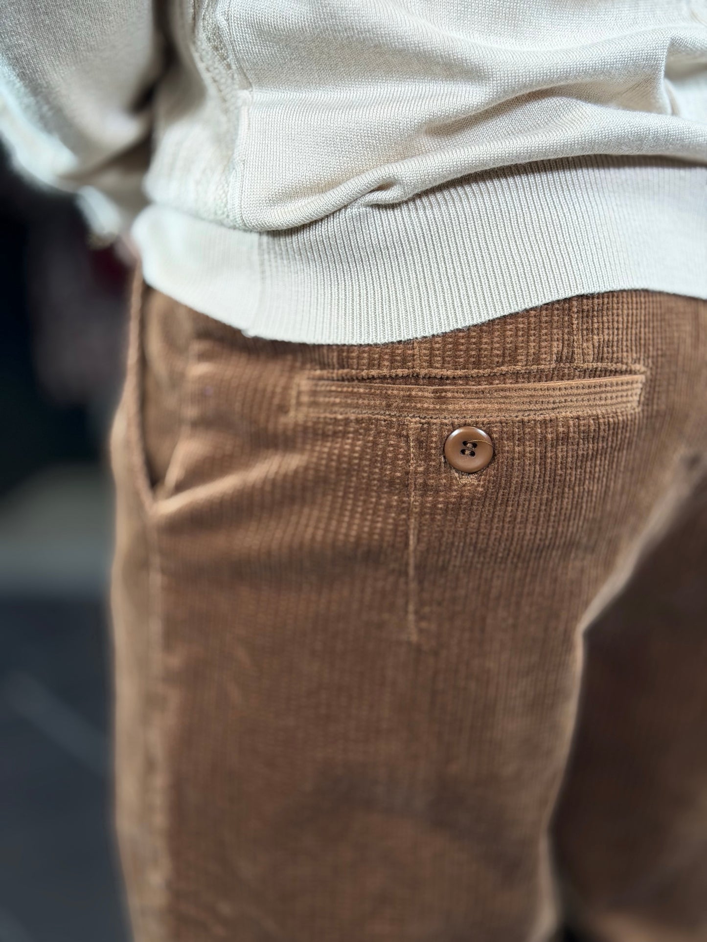 Pantalone velluto a coste marrone 2495