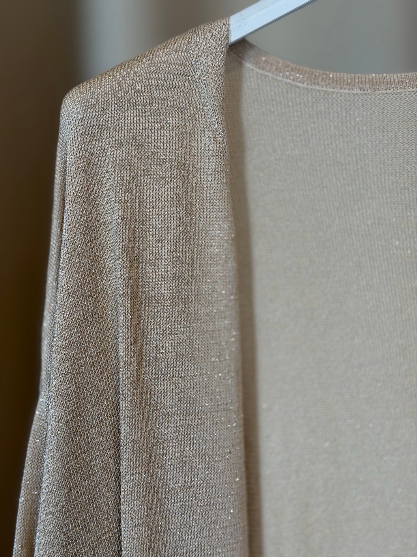 Cardigan sabbia in lurex in taglia unica 2548