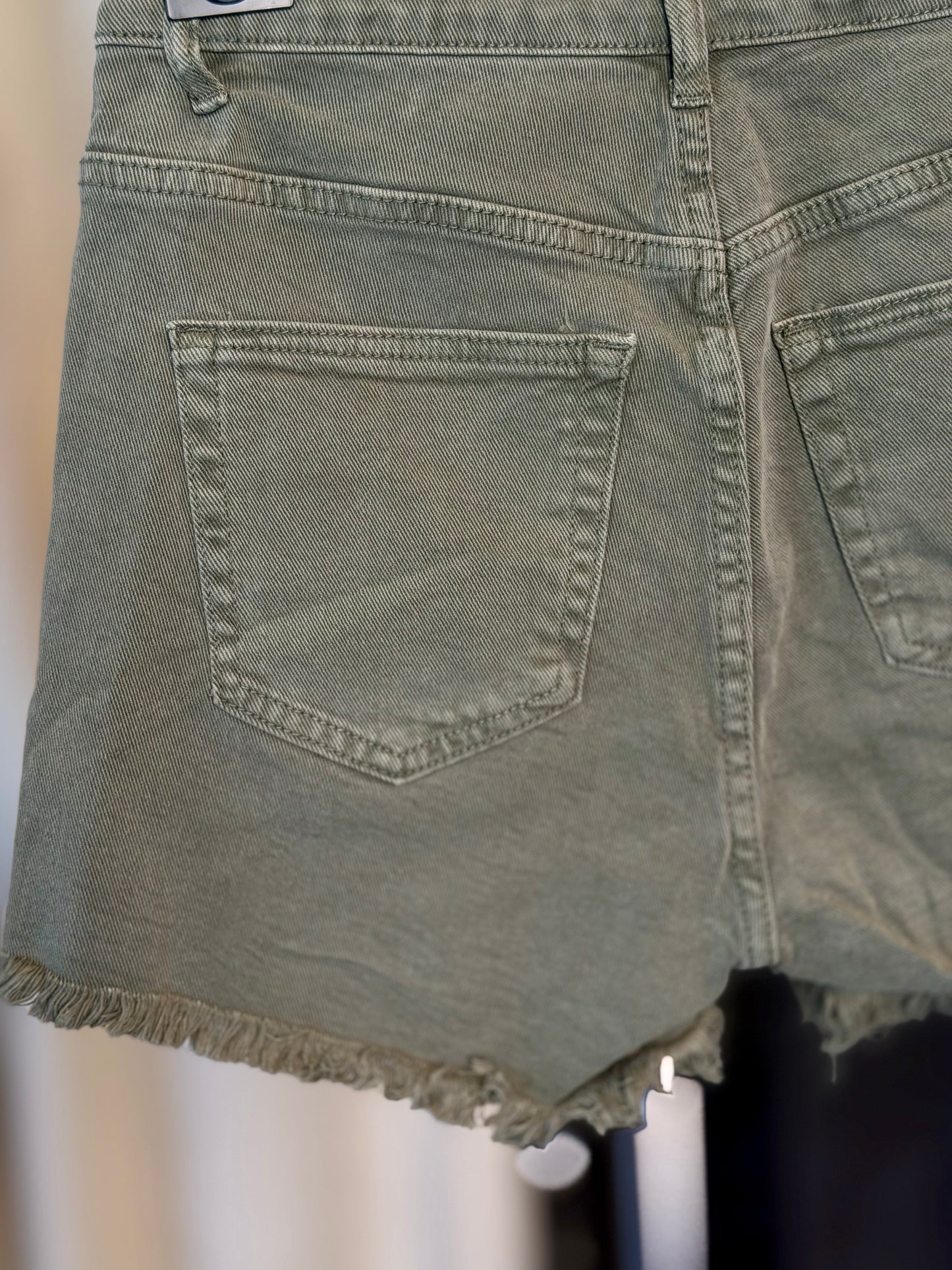 Shorts in jeans verde militare 2379