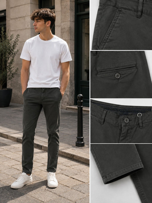 Pantalone slim verde