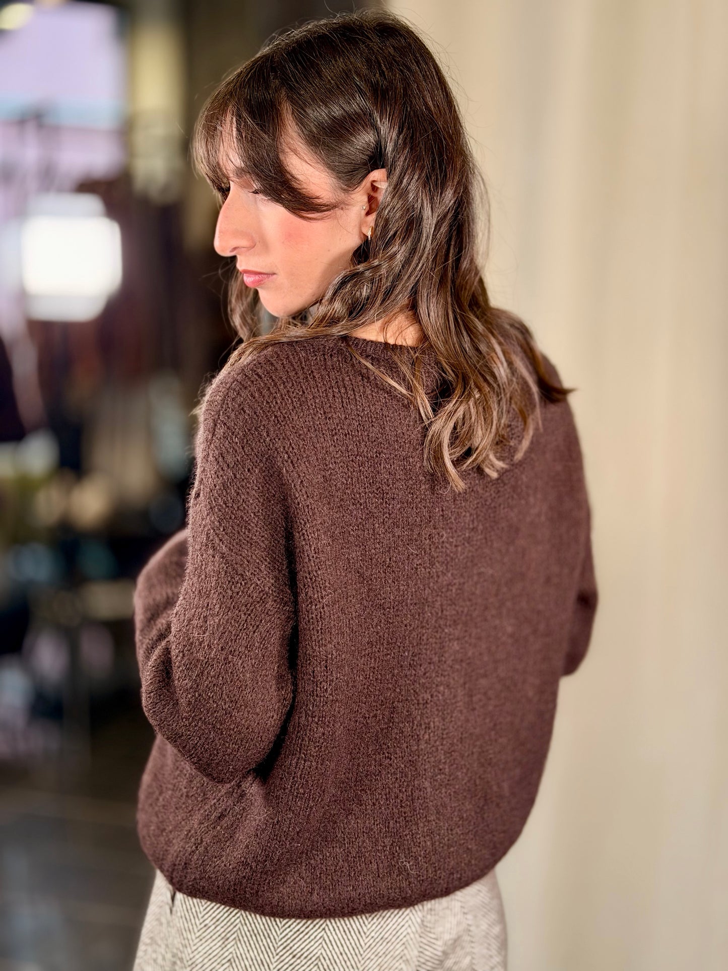 Cardigan marrone in taglia unica 2245