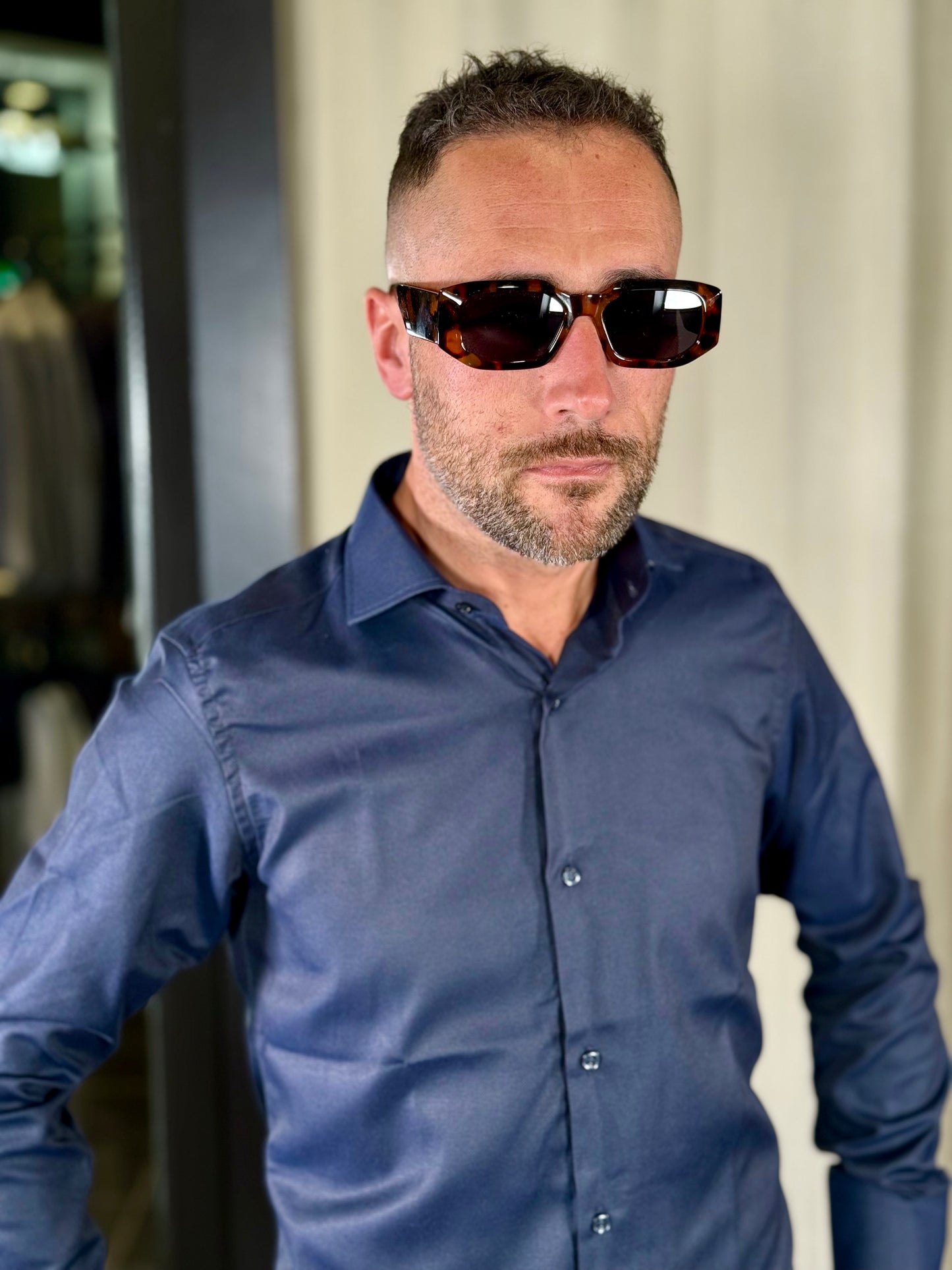 Camicia basica blu 2301