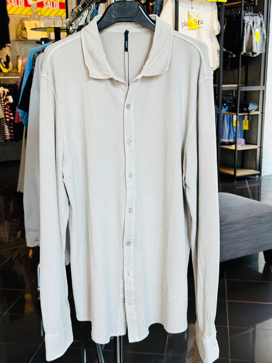 Polo camicia manica lunga beige 173A